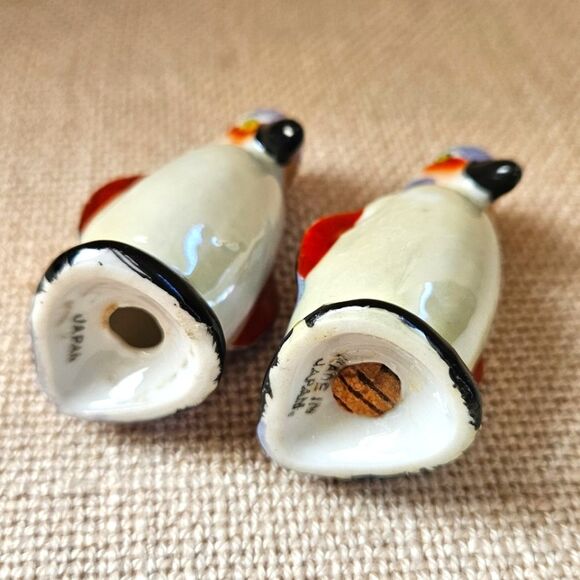 Vintage Japanese Lusterware Ceramic Penguin Puffin Salt & Pepper Shakers - Picture 6 of 8